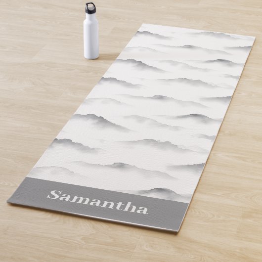 Misty Brushstroke Texture Zen Ink ヨガマット (インサイチュ)