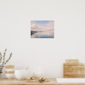 Misty Coastal Ocean Cliffs Pastel Sky Landscape ポスター (キッチン)