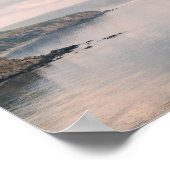 Misty Coastal Ocean Cliffs Pastel Sky Landscape ポスター (角)