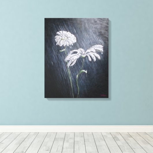 Misty Daisy キャンバスプリント (インサイチュ (ウッドフロア))
