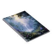 Misty Enchanted Forest Waterfall Art Notebook ノートブック (右側)