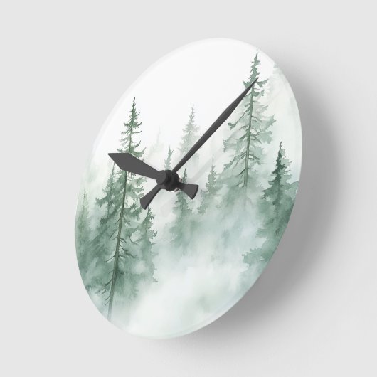 Misty Forest  ラウンド壁時計 (傾斜)