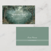 Misty Forest Archway Moss Green Rustic 名刺 (正面/裏面)