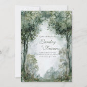 Misty Forest Archway Serene Mountain Landscape 招待状 (正面)