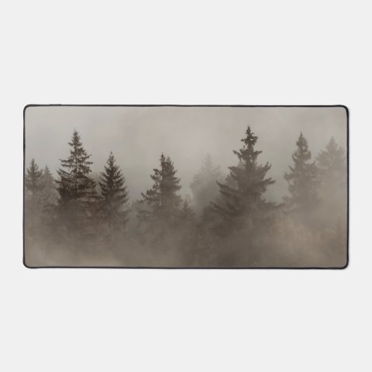 Misty forest, dark nature theme デスクマット (正面)