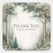 Misty Forest Eucalyptus Gold Sparkle Rustic スクエアシール (正面)