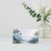 Misty Forest Gold Accented Serene Landscape 名刺 (スタンド正面)