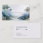 Misty Forest Gold Accented Serene Landscape 名刺 (正面/裏面)