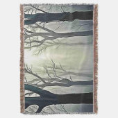 Misty Forest Path: Eerie Beauty スローブランケット (正面縦)