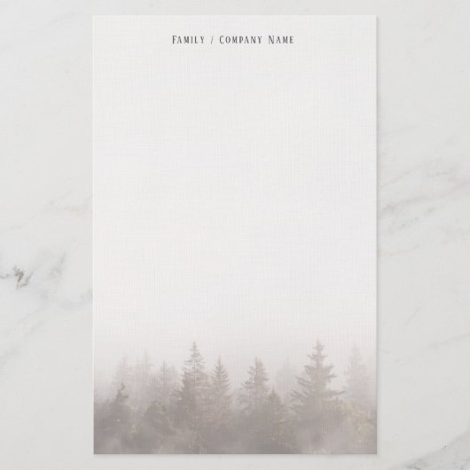  Misty forest Personalized Stationery  便箋 (正面)