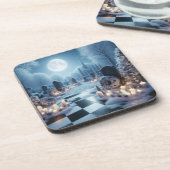 Misty Graveyard Christmas | Gothic Holiday Decor コースター (左側)