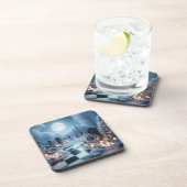 Misty Graveyard Christmas | Gothic Holiday Decor コースター (右側)