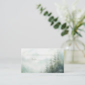 Misty green forest Wedding Place Card プレイスカード (スタンド正面)