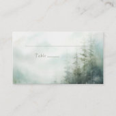 Misty green forest Wedding Place Card プレイスカード (正面)