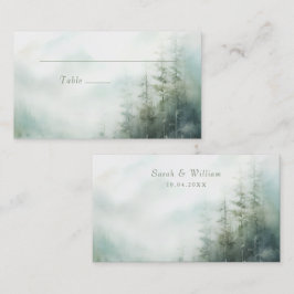 Misty green forest Wedding Place Card プレイスカード