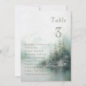 Misty green forest Wedding Table Seating Card 招待状 (正面)