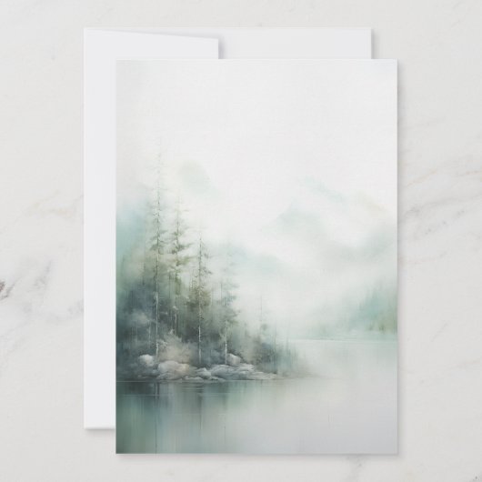 Misty green forest Wedding Table Seating Card 招待状 (裏面)