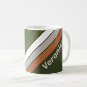 Misty Grove Stripes with Name コーヒーマグカップ (正面右)