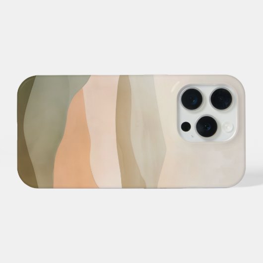 Misty Horizon Abstract Landscape – Minimal Neutral iPhoneケース (裏面横)