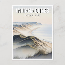 Misty Indiana Dunes National Park Travel ポストカード