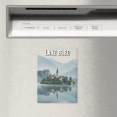 Misty Lake Bled Slovenia マグネット (インサイチュ (食洗機))