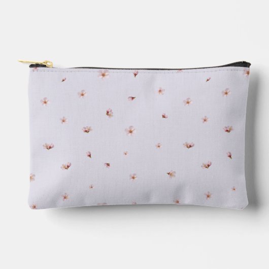 Misty Lavender Cherry Blossom Floral Pattern アクセサリーポーチ (正面)