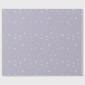 Misty Lavender White Cosmos Floral Pattern ラッピングペーパー (フラット)