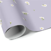 Misty Lavender White Cosmos Floral Pattern ラッピングペーパー (ロールコーナー)