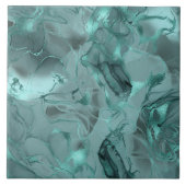 Misty Marble Abstract Pattern Dark Teal ID705a タイル (正面)