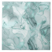 Misty Marble Abstract Pattern Light Teal ID705c タイル (正面)