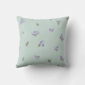 Misty Mint Japanese Rosemary Floral Pattern クッション (裏面)