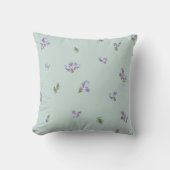 Misty Mint Japanese Rosemary Floral Pattern クッション (正面)