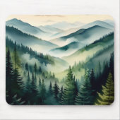 Misty Morning Mountain Pines マウスパッド (正面)