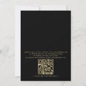 Misty Mountain Black Watercolor QR Code Wedding 招待状 (裏面)