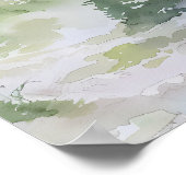 Misty Mountain Forest in Watercolor ポスター (角)