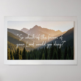 Misty Mountain Islamic Poster | Nature & Faith Wal ポスター