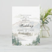 Misty Mountain Landscape Wedding 招待状 (スタンド正面)