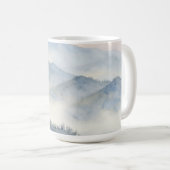 Misty Mountain Watercolor Landscape コーヒーマグカップ (正面右)