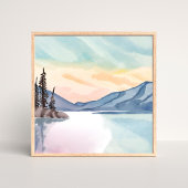 Misty Mountains | Lake Tahoe Watercolor ポスター