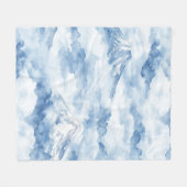 Misty Peaks – 水彩山岳風景画 (10) フリースブランケット (正面(横))