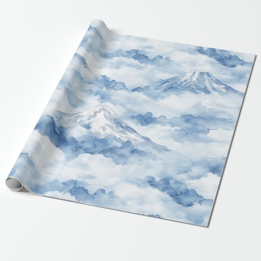 Misty Peaks – 水彩山岳風景画 (10) ラッピングペーパー (アンロールド)