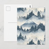 Misty Peaks – 水彩山岳風景画 (2) ポストカード (正面/裏面)