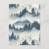 Misty Peaks – 水彩山岳風景画 (2) ポストカード (正面)