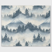 Misty Peaks – 水彩山岳風景 (2) ラッピングペーパー (フラット)