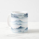 Misty Peaks – 水彩山岳風景 (4) コーヒーマグカップ (正面左)