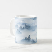 Misty Peaks – 水彩山岳風景 (5) コーヒーマグカップ (正面左)