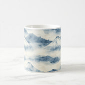 Misty Peaks – 水彩山岳風景 (9) コーヒーマグカップ (中央)