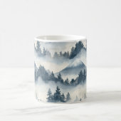 Misty Peaks – 水彩画の山の風景 (2) コーヒーマグカップ (中央)