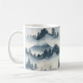 Misty Peaks – 水彩画の山の風景 (2) コーヒーマグカップ (左)