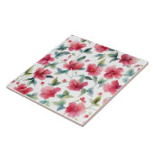 Misty Red Floral Pattern タイル (側面)